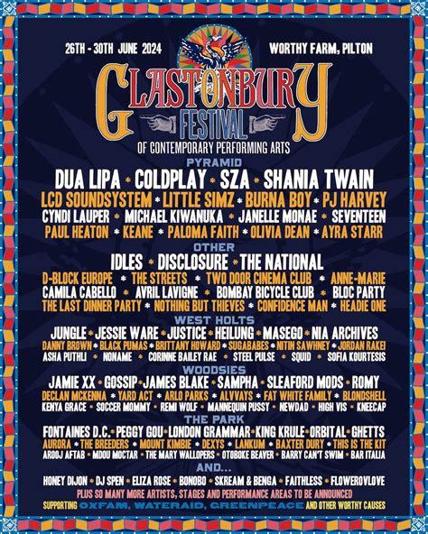 bet on glastonbury headliners|Line Up .